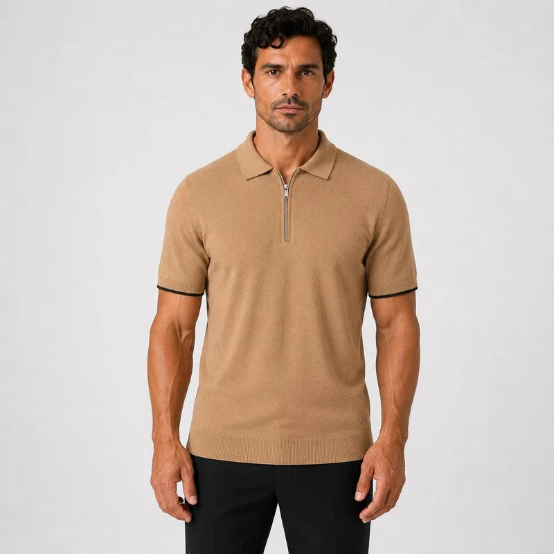 polo-trico-caramelo-ziper-friso-preto.webp
