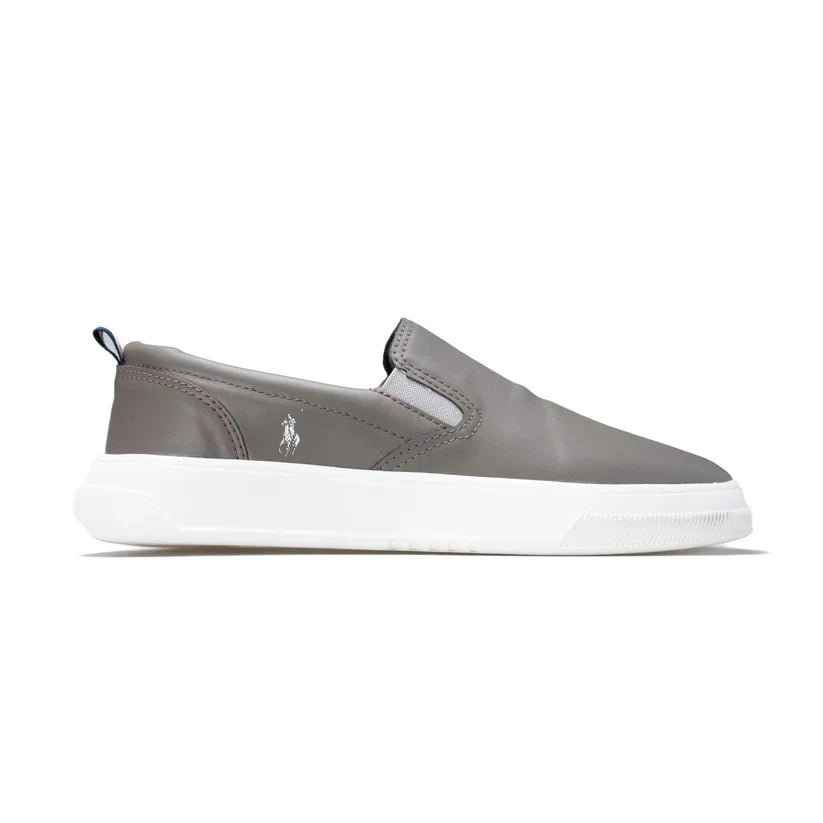Tênis Casual Masculino Slip-On Polo Cinza